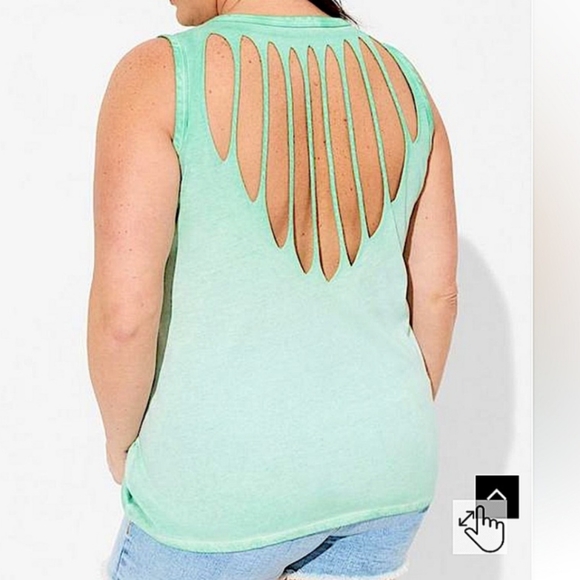 torrid Tops - Torrid Mint Green Classic Fit Top - Slashed Back